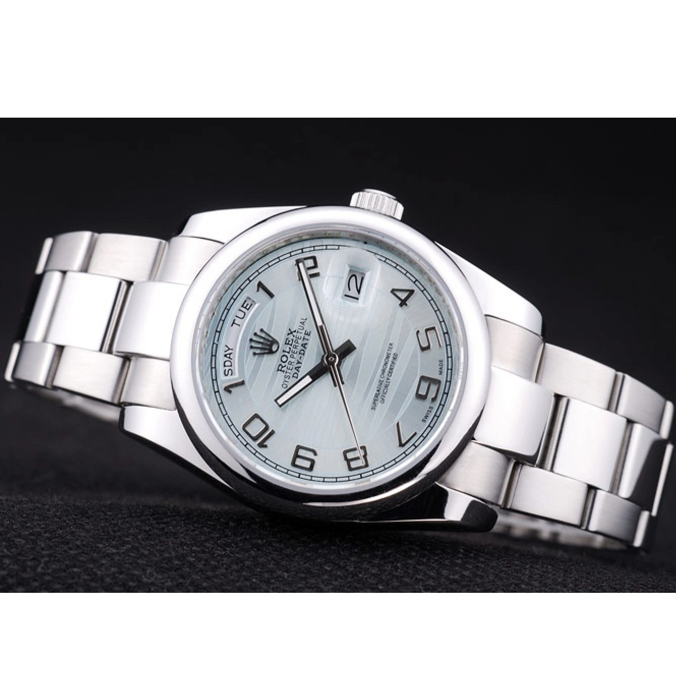 7470 DayDate Polished Silver Rolex Dial White Bezel 1016